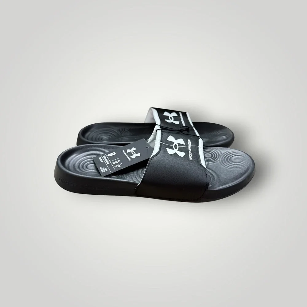 Under Armour Ignite Select Slides Mens 9 Black Athletic Sandals Sport Gym Pool